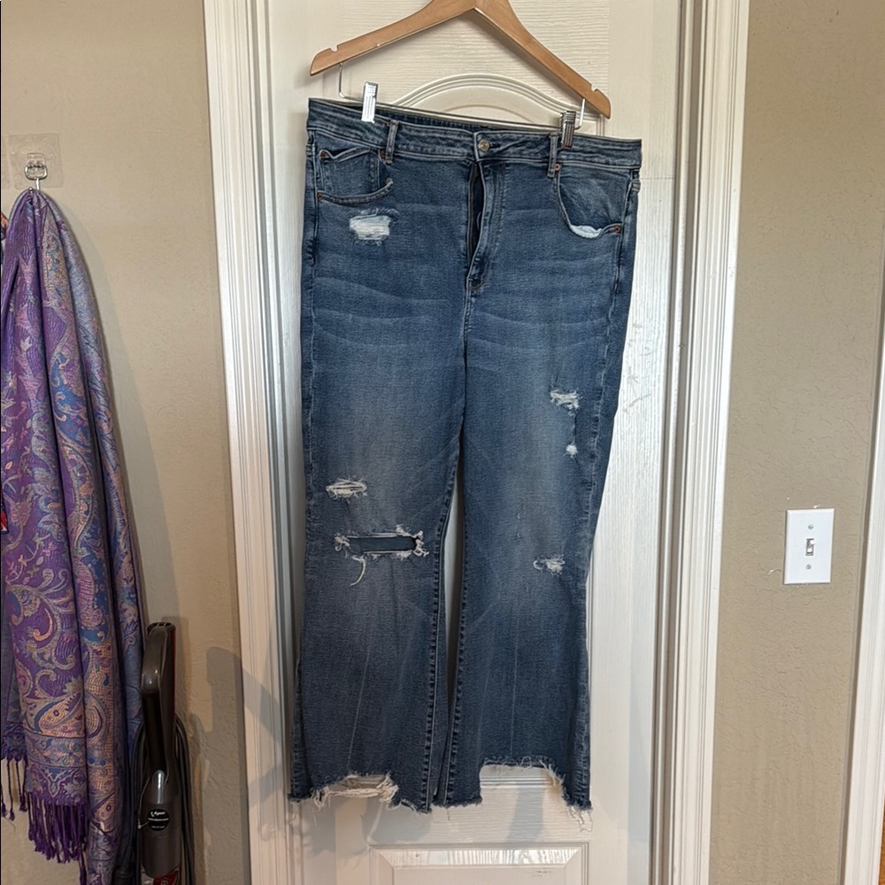 Women's Distressed Blue Jeans